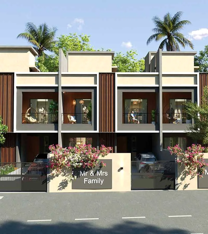 AshokVillas row villas with private front yards (artist's impression)